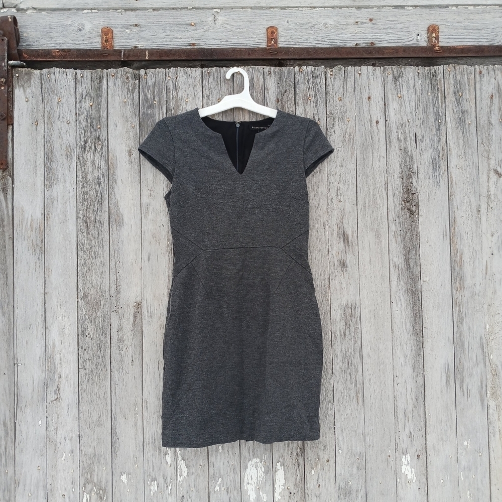 Banana Republic Womens Size 2 Gray Fitted Knee Length Career Dress Short Sleeve - Picture 1 of 7